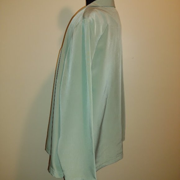 Blair, 3pc Silk Pant Set, Sage Green, Long Sleeves, Dry Cleaned, Size-XL Petite - Picture 4 of 10